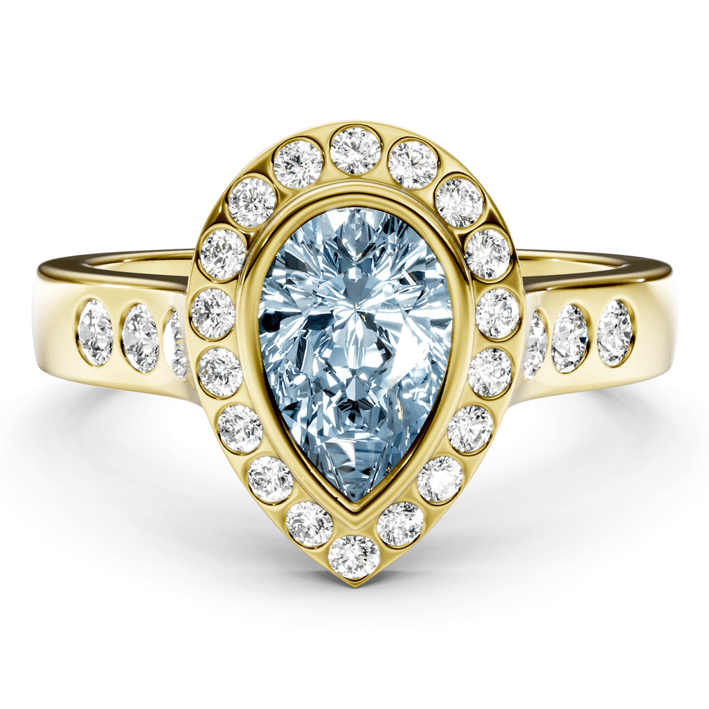 1.38 - 4.38 CT Pear &amp; Round Cut Fancy Blue Diamonds - Engagement Ring - Primestyle.com