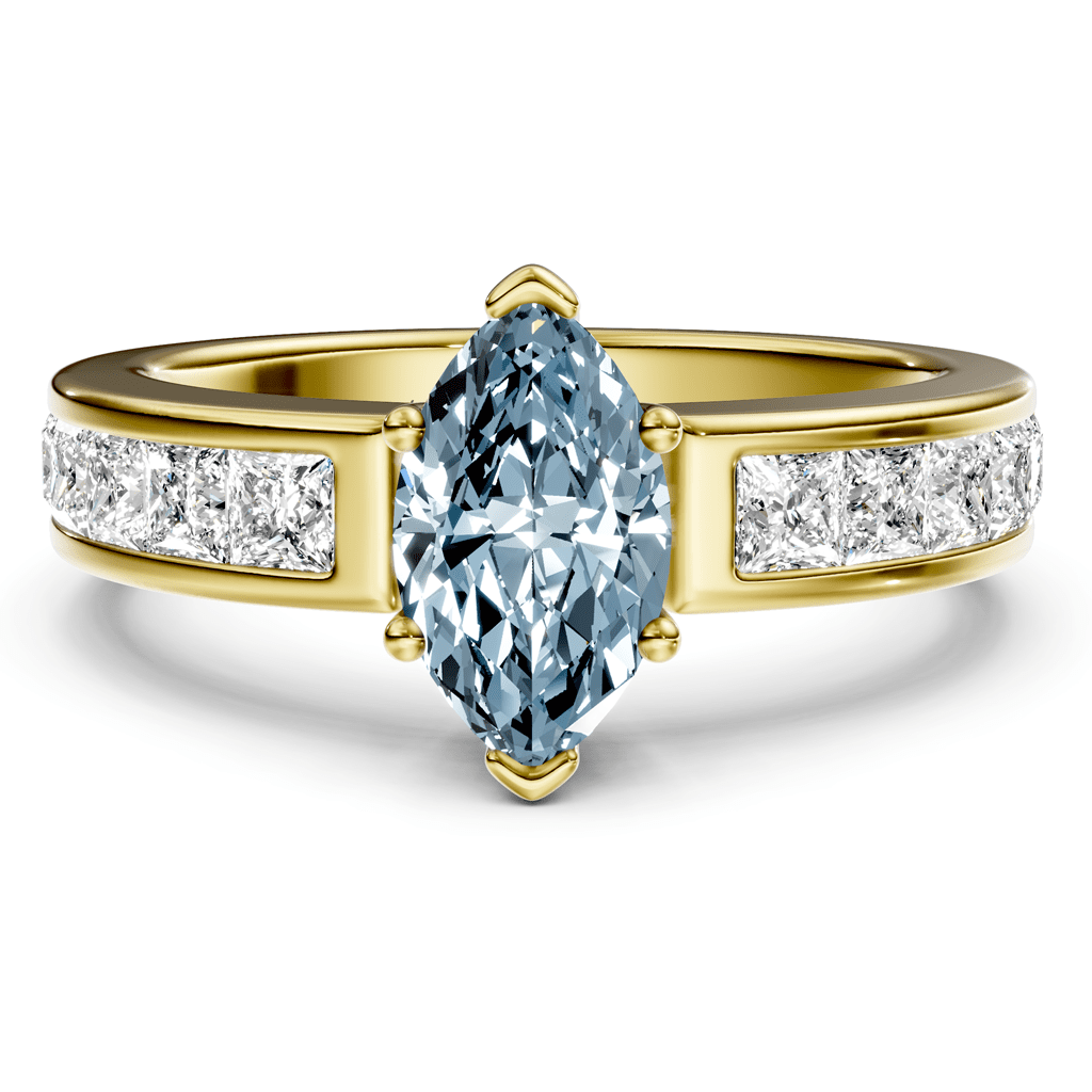 1.90 - 4.90 CT Princess Cut Fancy Blue Diamonds - Engagement Ring - Primestyle.com