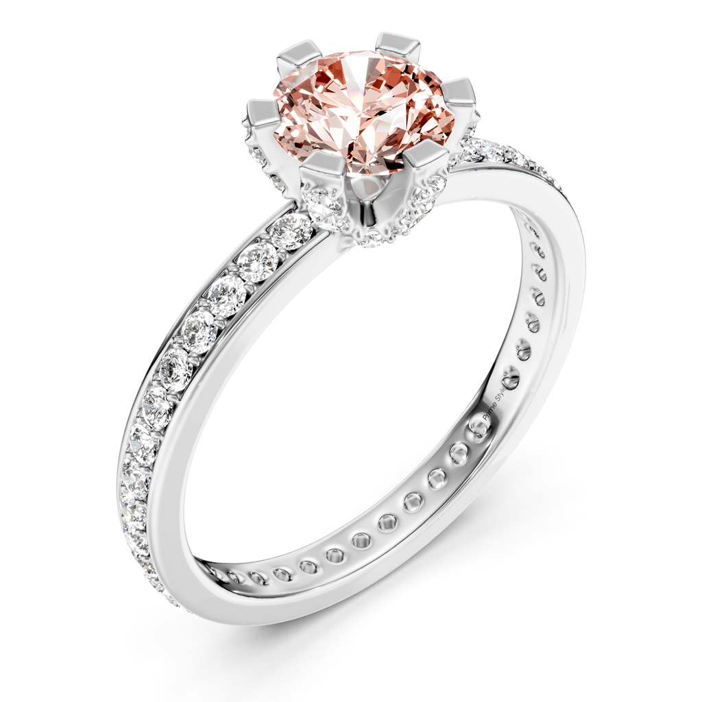 1.55-4.55 CT Round Cut Fancy Pink Diamonds - Engagement Ring
