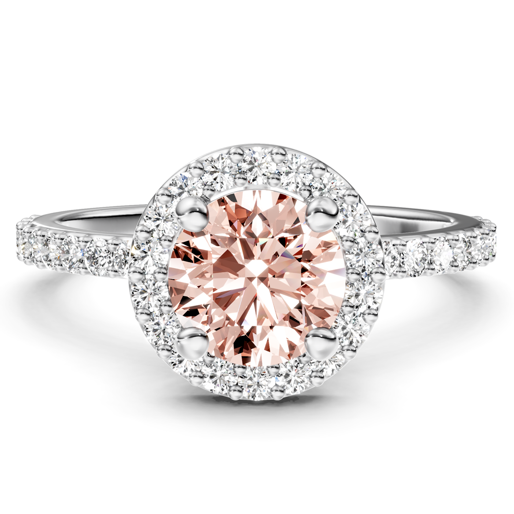 1.40-4.40 CT Round Cut Fancy Pink Diamonds - Engagement Ring
