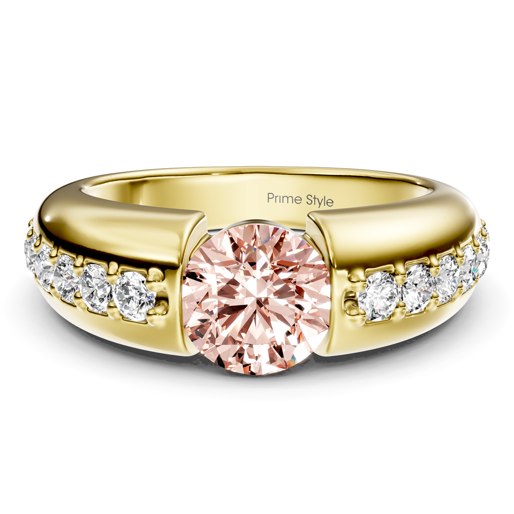 1.50-4.50 CT Round Cut Fancy Pink Diamonds - Engagement Ring