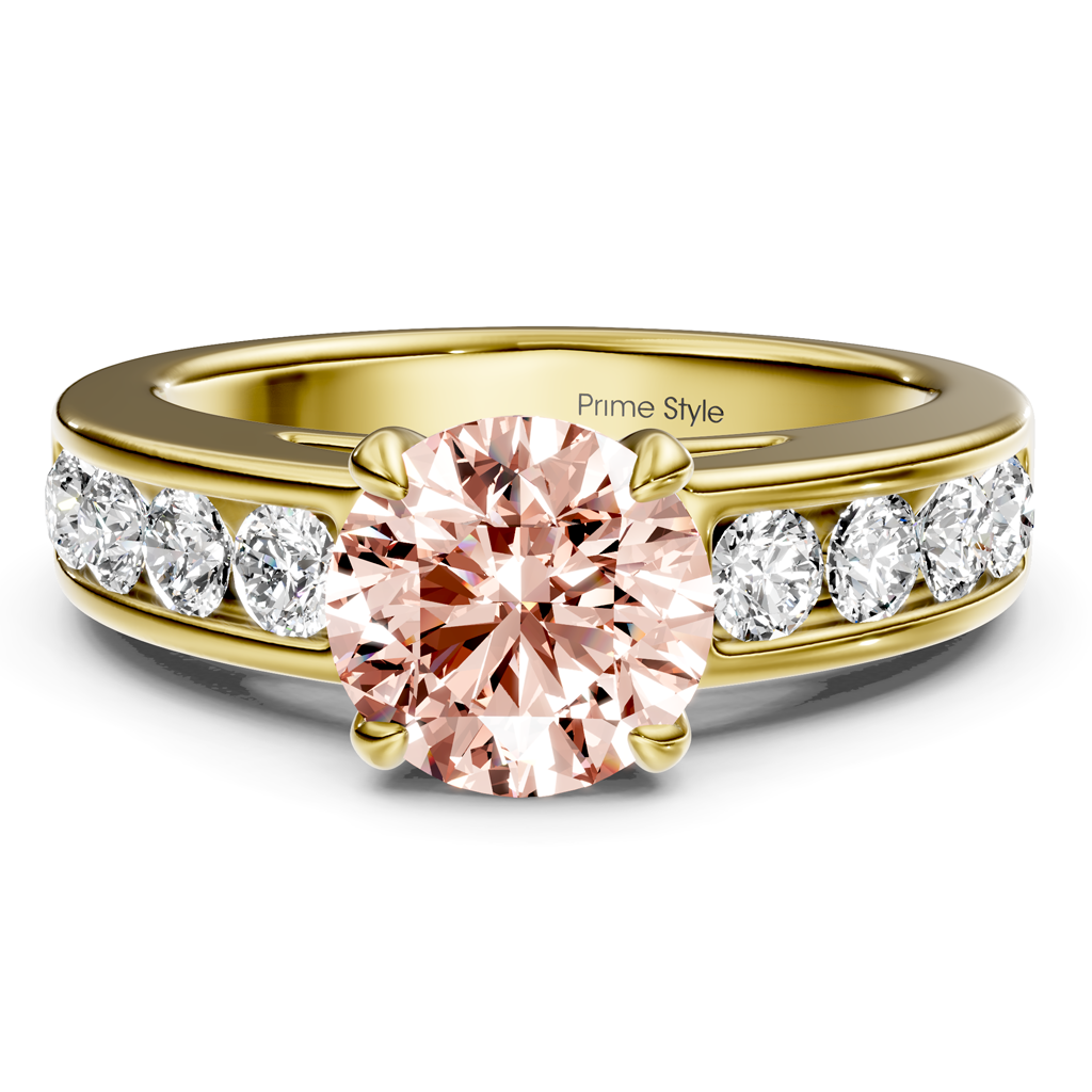 1.45-4.45 CT Round Cut Fancy Pink Diamonds - Engagement Ring