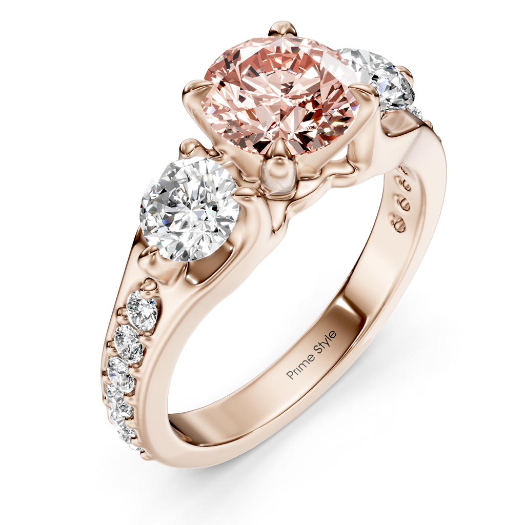 2.05-5.05 CT Round Cut Fancy Pink Diamonds - Engagement Ring
