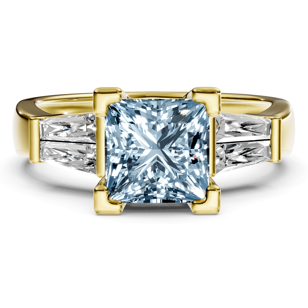 1.40 - 4.40 CT Princess &amp; Taper Cut Fancy Blue Diamonds - Engagement Ring - Primestyle.com
