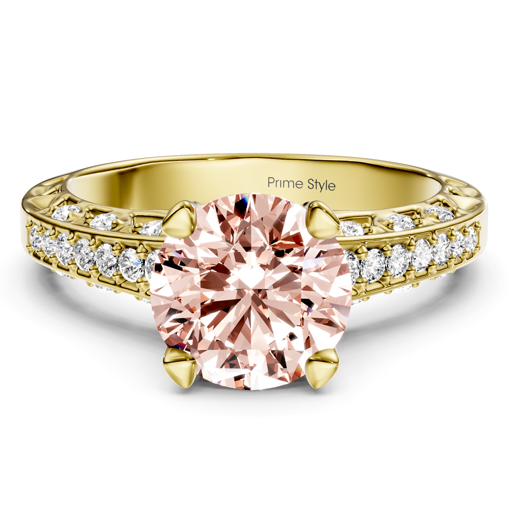 1.25-4.25 CT Round Cut Fancy Pink Diamonds - Engagement Ring