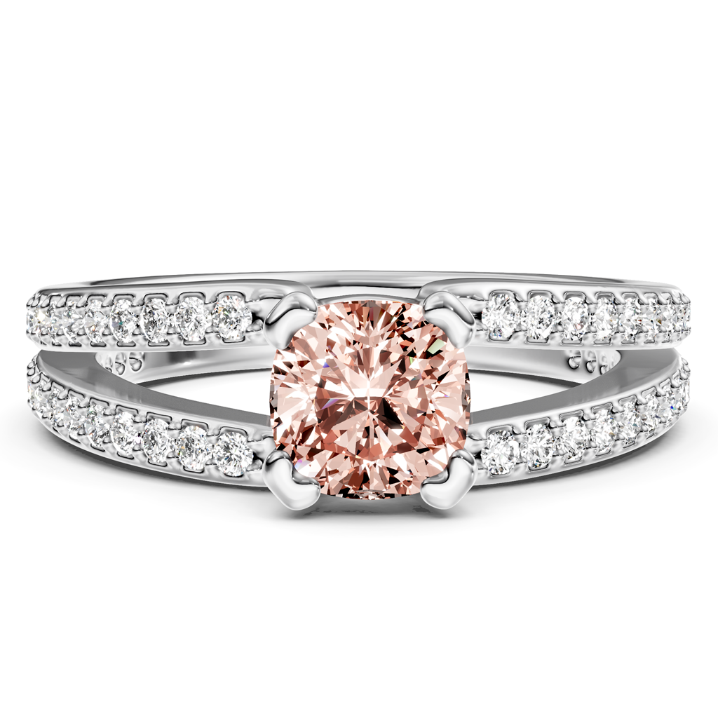 1.50-4.50 CT Cushion &amp; Round Cut Fancy Pink Diamonds - Engagement Ring