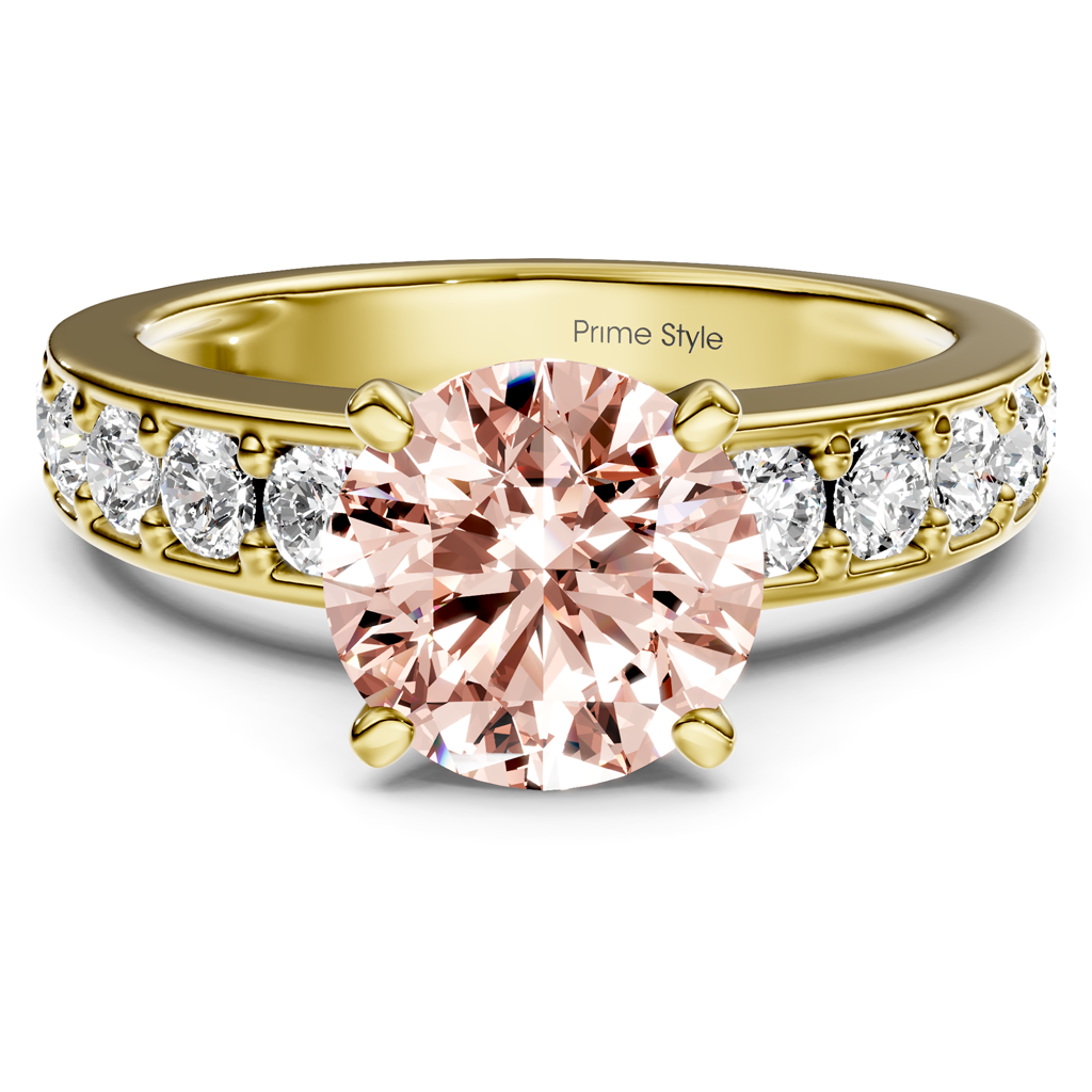 1.80-4.80 CT Princess &amp; Round Cut Fancy Pink Diamonds - Engagement Ring