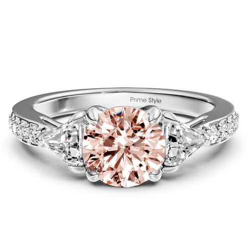 1.60-4.60 CT Round & Triangle Cut Fancy Pink Diamonds - Engagement Ring