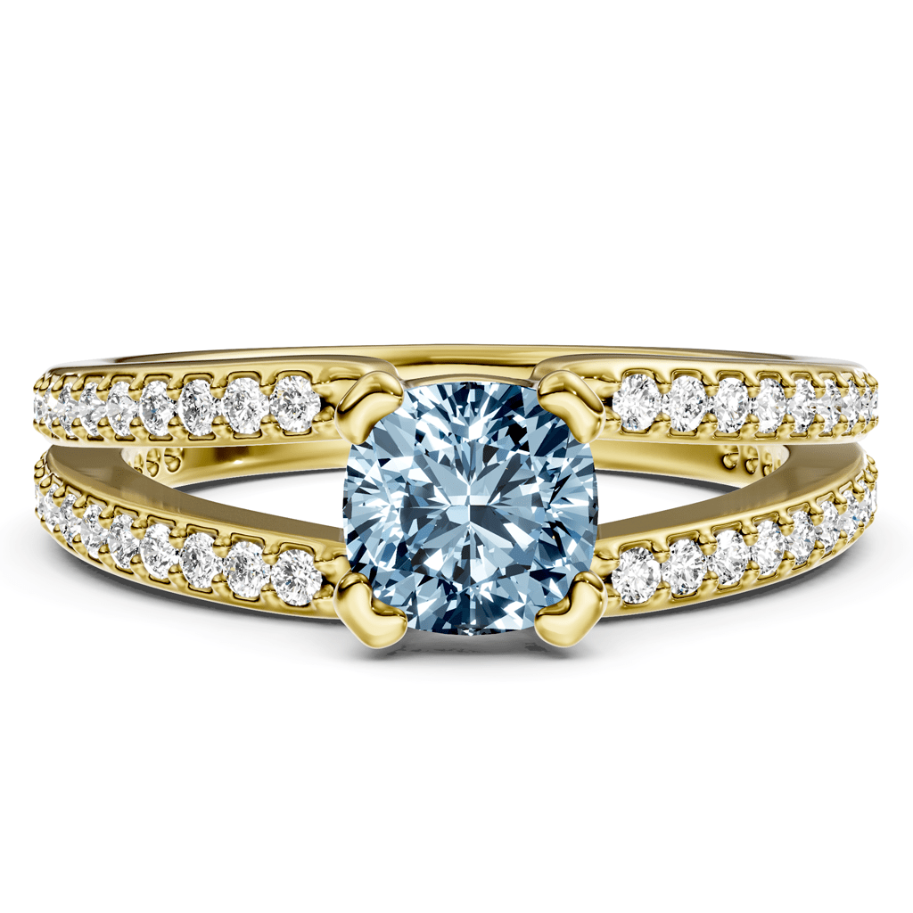 1.50 - 4.50 CT Cushion &amp; Round Cut Fancy Blue Diamonds - Engagement Ring - Primestyle.com