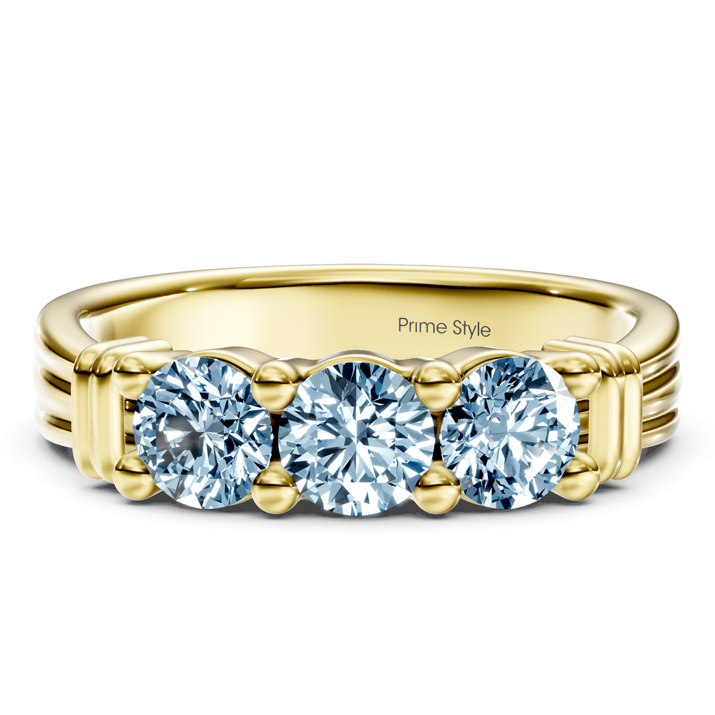 1.55 - 4.55 CT Round Cut Fancy Blue Diamonds - Engagement Ring - Primestyle.com