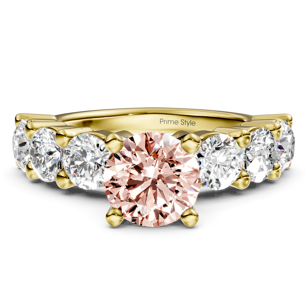 2.50-5.50 CT Round Cut Fancy Pink Diamonds - Engagement Ring