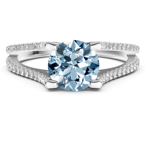 1.40 - 4.40 CT Round Cut Fancy Blue Diamonds - Engagement Ring - Primestyle.com