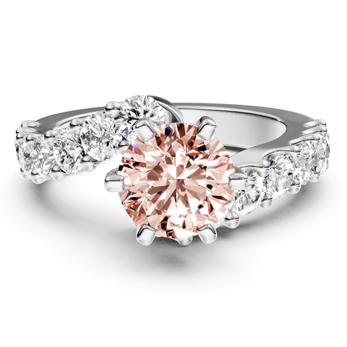 2.30-5.30 CT Round Cut Fancy Pink Diamonds - Engagement Ring