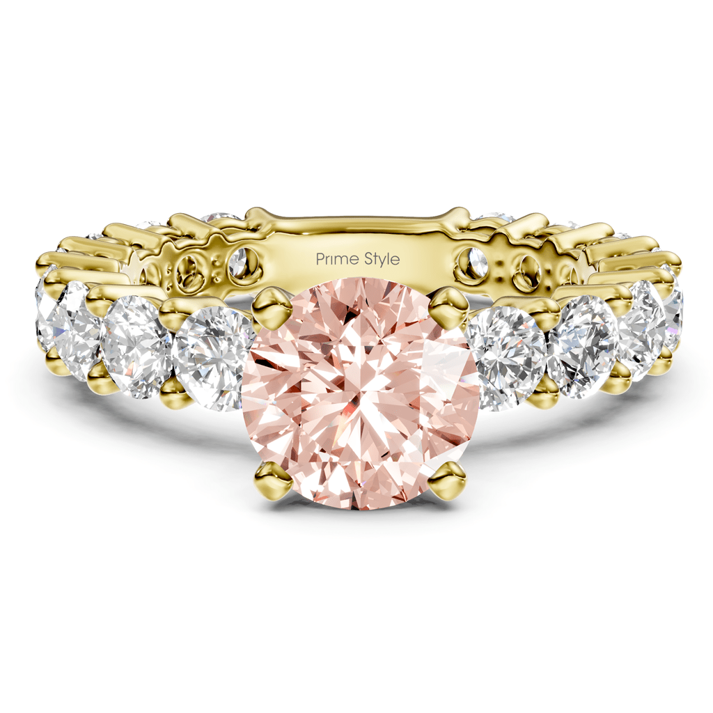 3.25 - 6.25 CT Round Cut Fancy Pink Diamonds - Engagement Ring - Primestyle.com