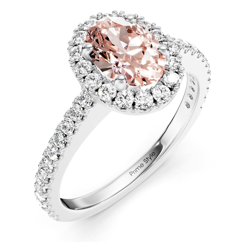 1.37-4.37 CT Oval &amp; Round Cut Fancy Pink Diamonds - Engagement Ring