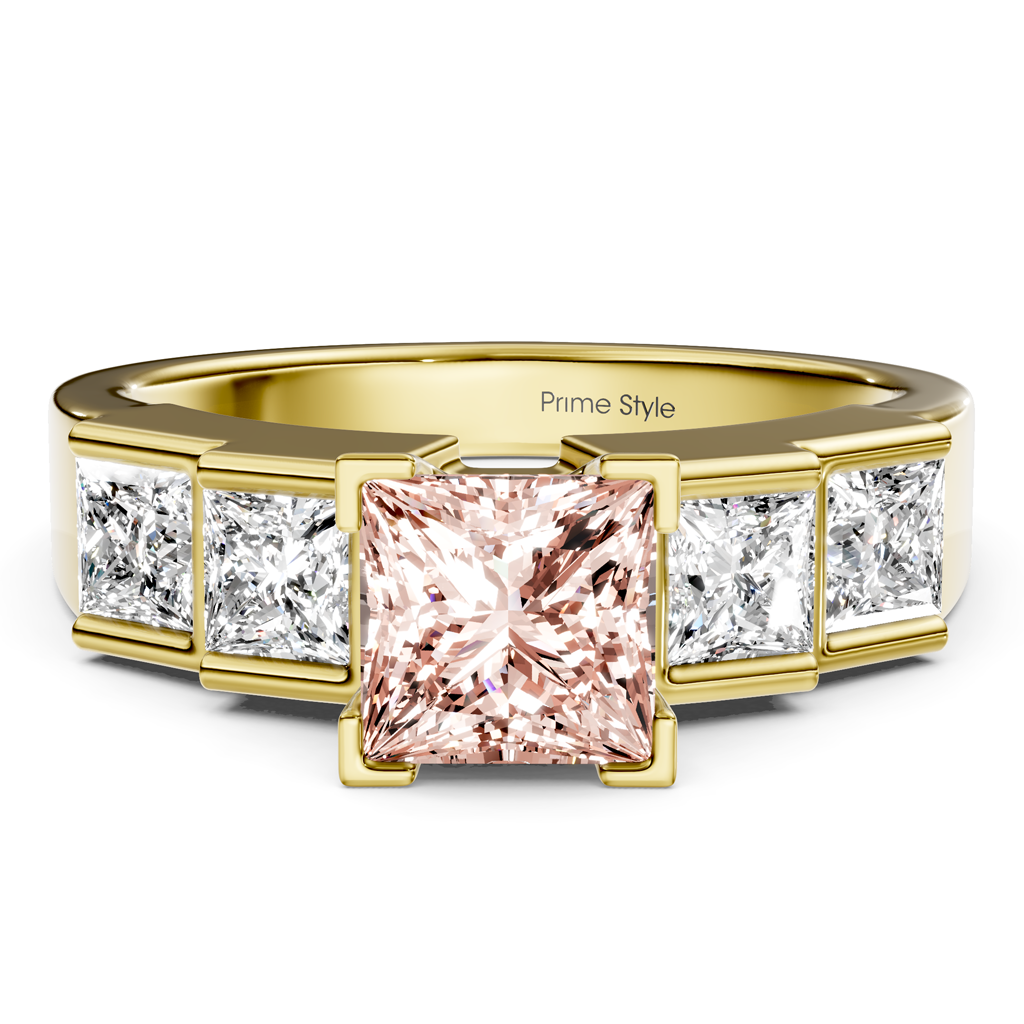 1.80-4.80 CT Princess Cut Fancy Pink Diamonds - Engagement Ring