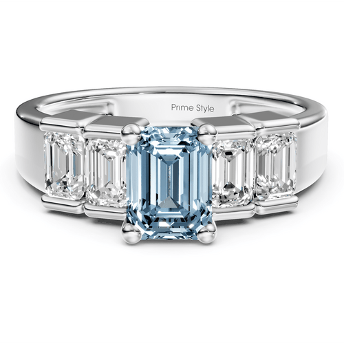 2.30 - 5.30 CT Emerald Cut Fancy Blue Diamonds - Engagement Ring - Primestyle.com