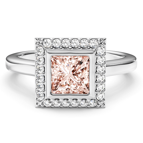 1.14-4.14 CT Princess & Round Cut Fancy Pink Diamonds - Engagement Ring