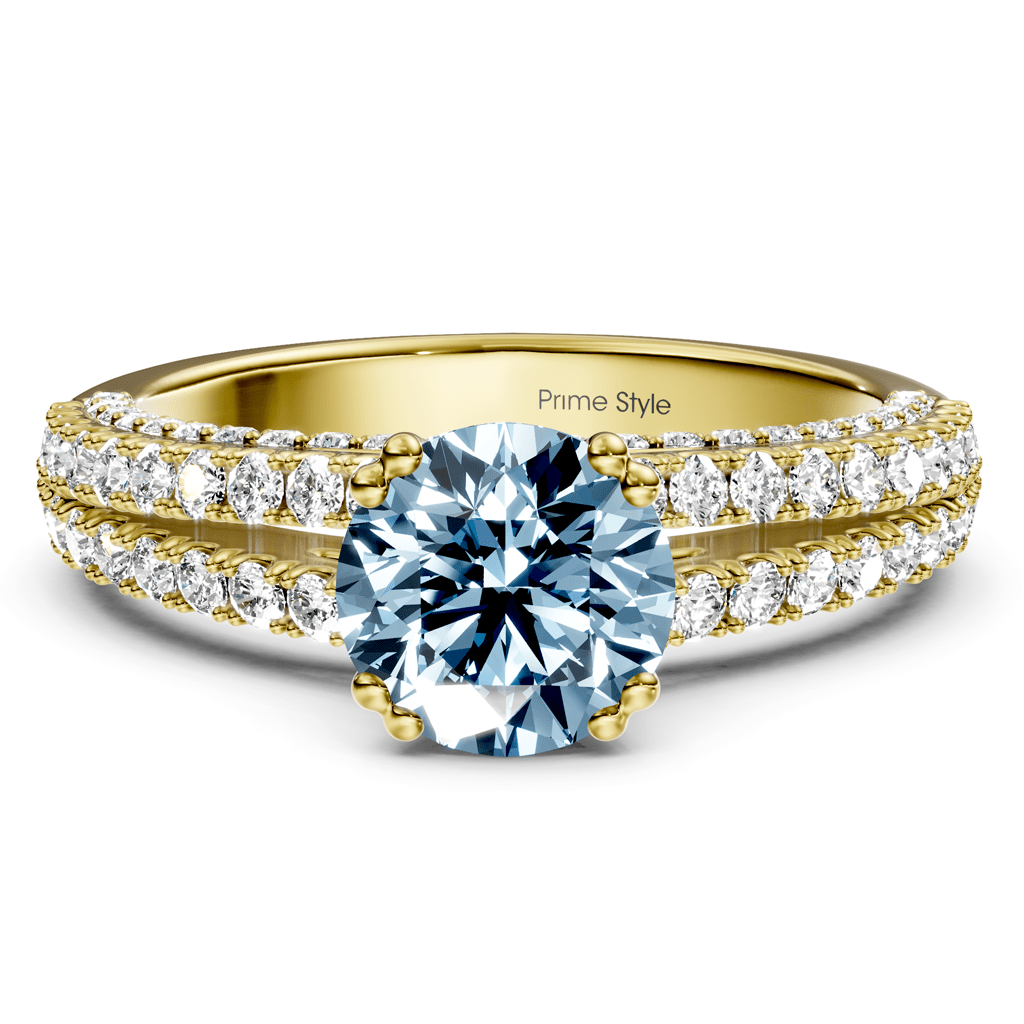 1.70 - 4.70 CT Round Cut Fancy Blue Diamonds - Engagement Ring - Primestyle.com