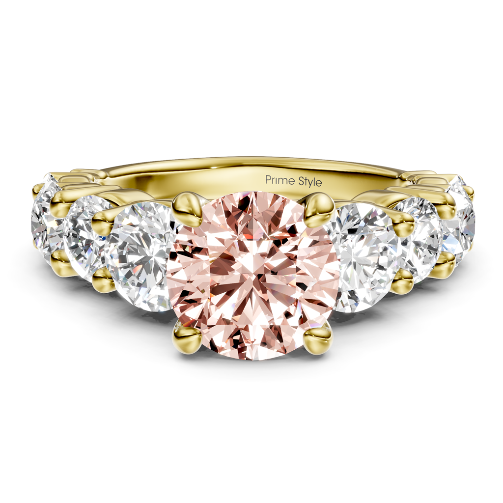 3.50-6.50 CT Round Cut Fancy Pink Diamonds - Engagement Ring