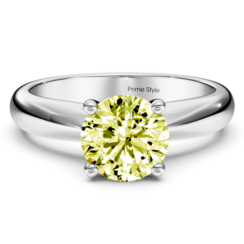 1.10-4.10 CT Round Cut Fancy Yellow Diamonds - Engagement Ring