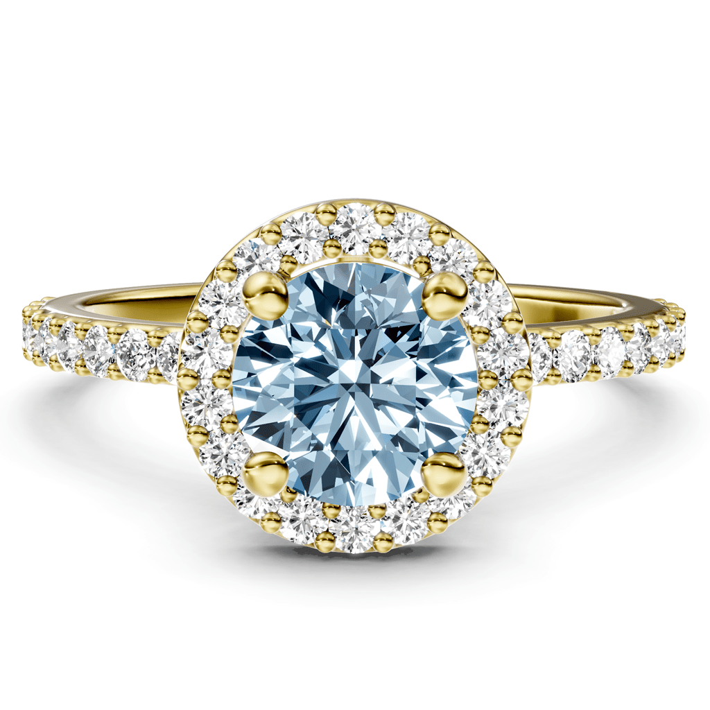 1.40-4.40 CT Round Cut Fancy Blue Diamonds - Engagement Ring