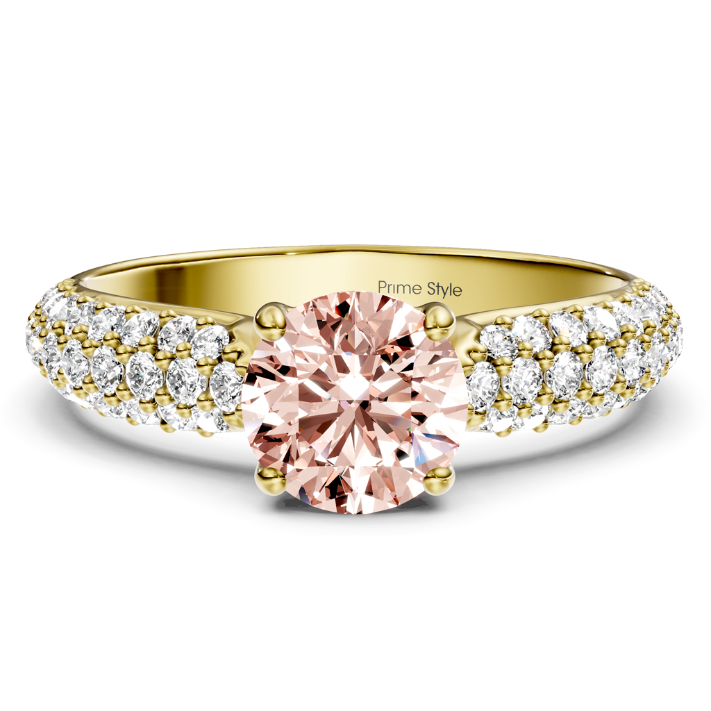 1.50-4.50 CT Round Cut Fancy Pink Diamonds - Engagement Ring