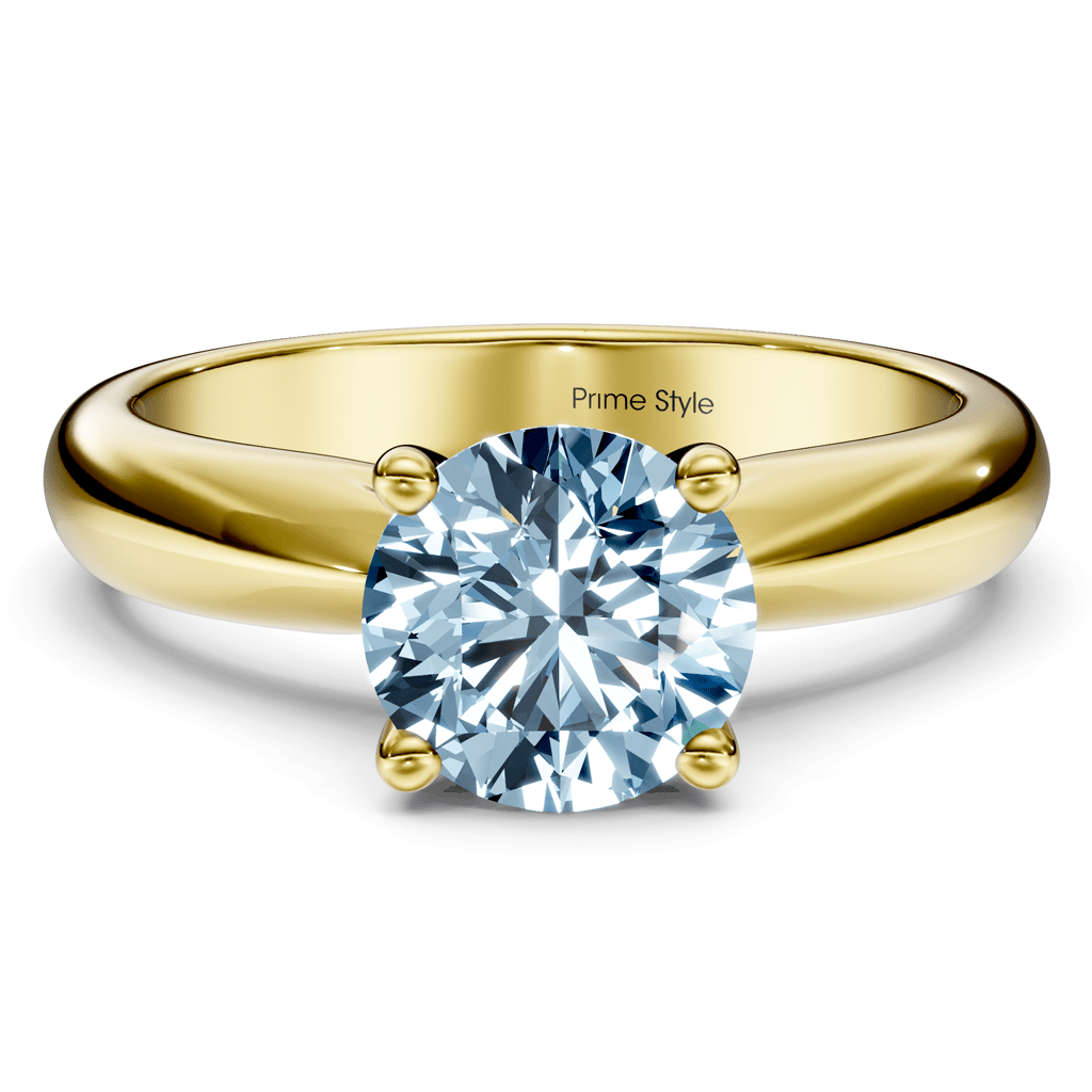 1.10 - 4.10 CT Round Cut Fancy Blue Diamonds - Engagement Ring - Primestyle.com