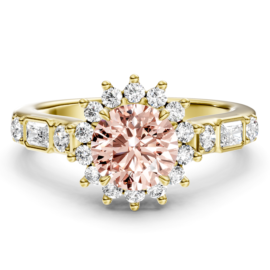 1.57-4.57 CT Radiant &amp; Round Cut Fancy Pink Diamonds - Engagement Ring