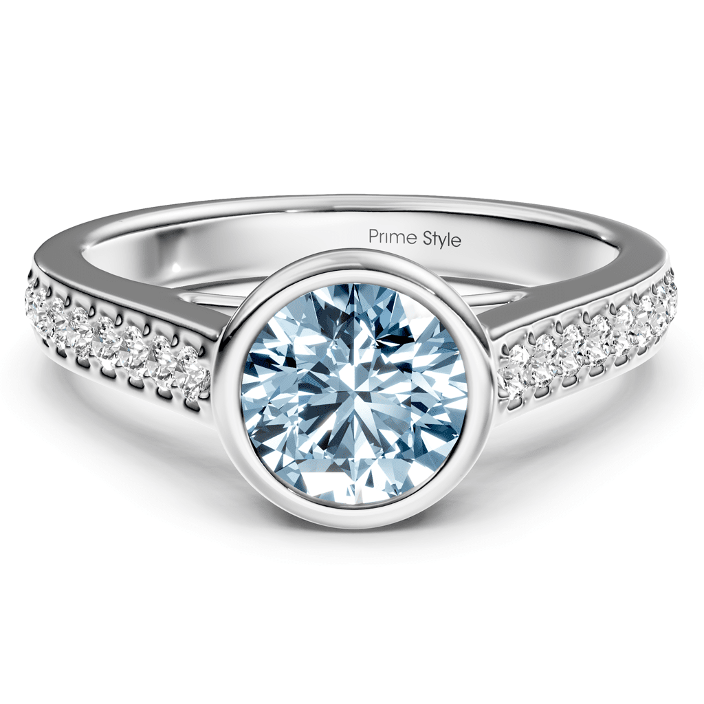 1.20 - 4.20 CT Round Cut Fancy Blue Diamonds - Engagement Ring - Primestyle.com