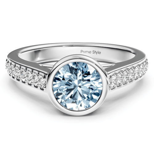 1.20 - 4.20 CT Round Cut Fancy Blue Diamonds - Engagement Ring - Primestyle.com