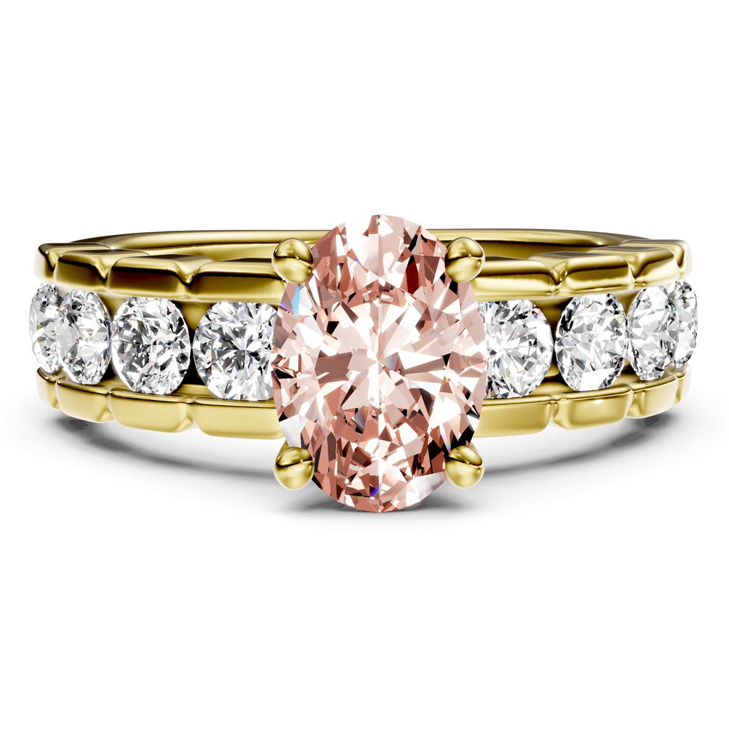 2.05-5.05 CT Oval &amp; Round Cut Fancy Pink Diamonds - Engagement Ring