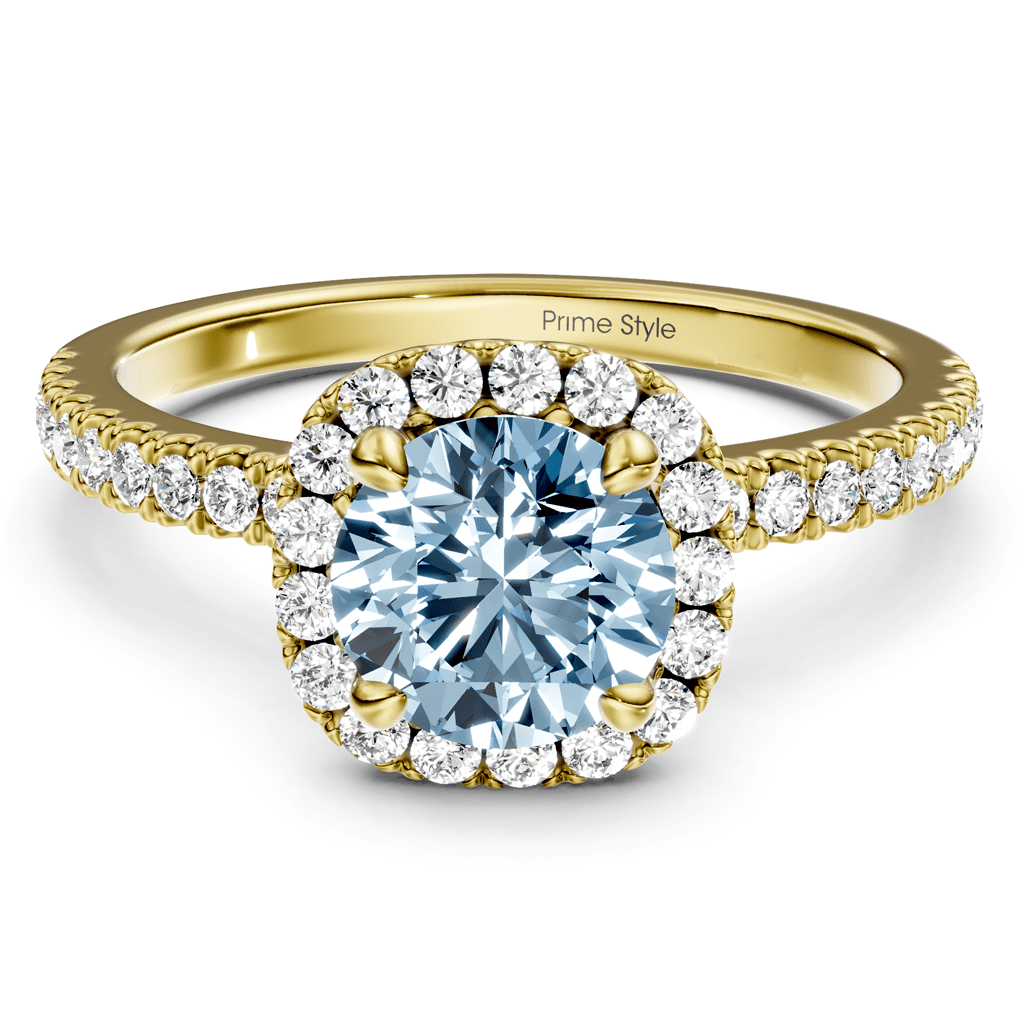 1.40-4.40 CT Round Cut Fancy Blue Diamonds - Engagement Ring