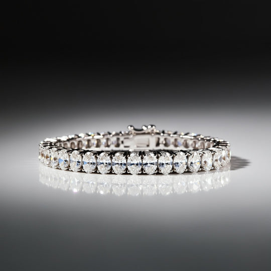 9.00-16.50 CT Oval Cut Lab Grown Diamonds - Tennis Bracelet