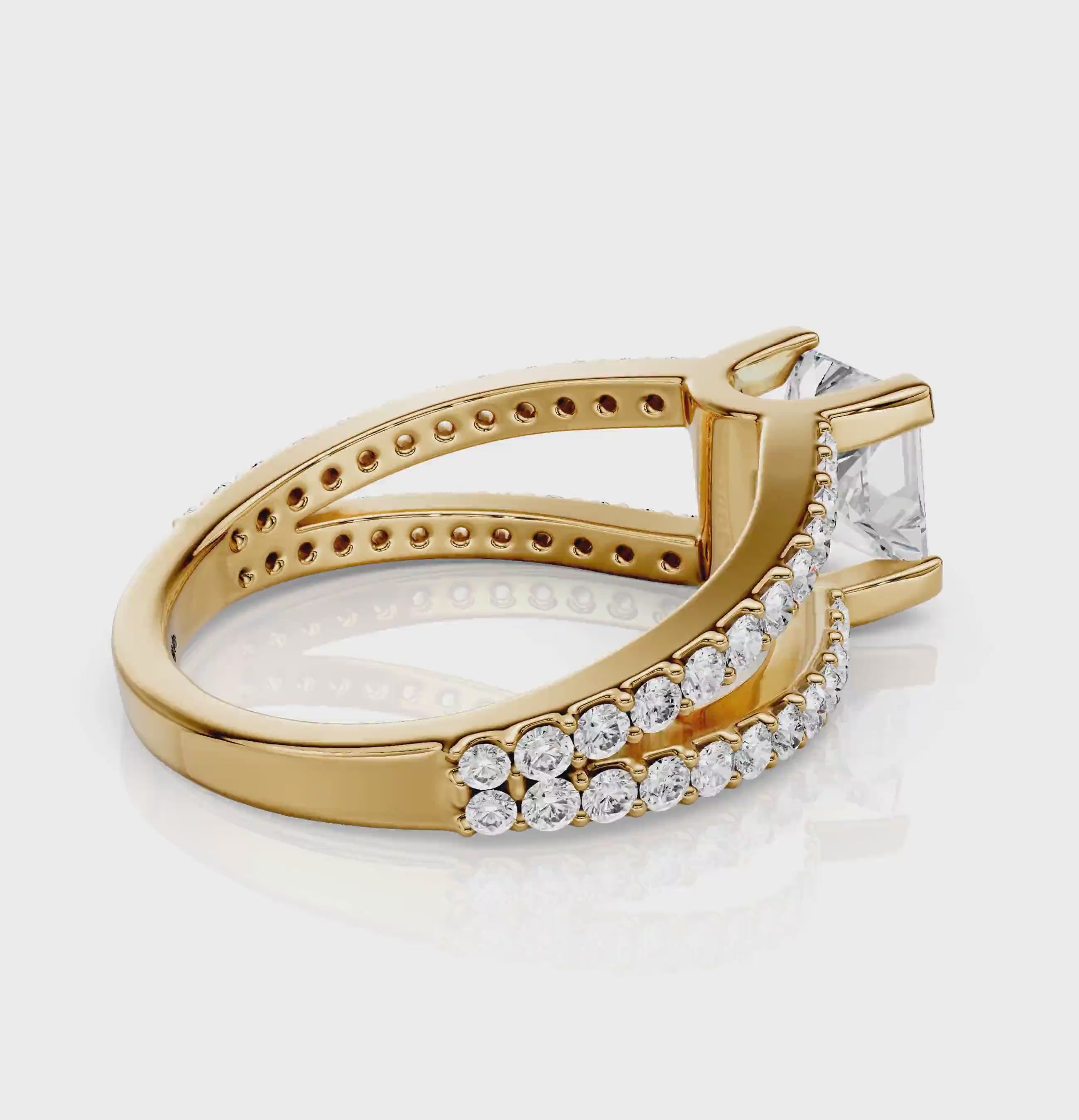 0.85-2.00 CT Princess &amp; Round Cut Natural Diamonds - Engagement Ring