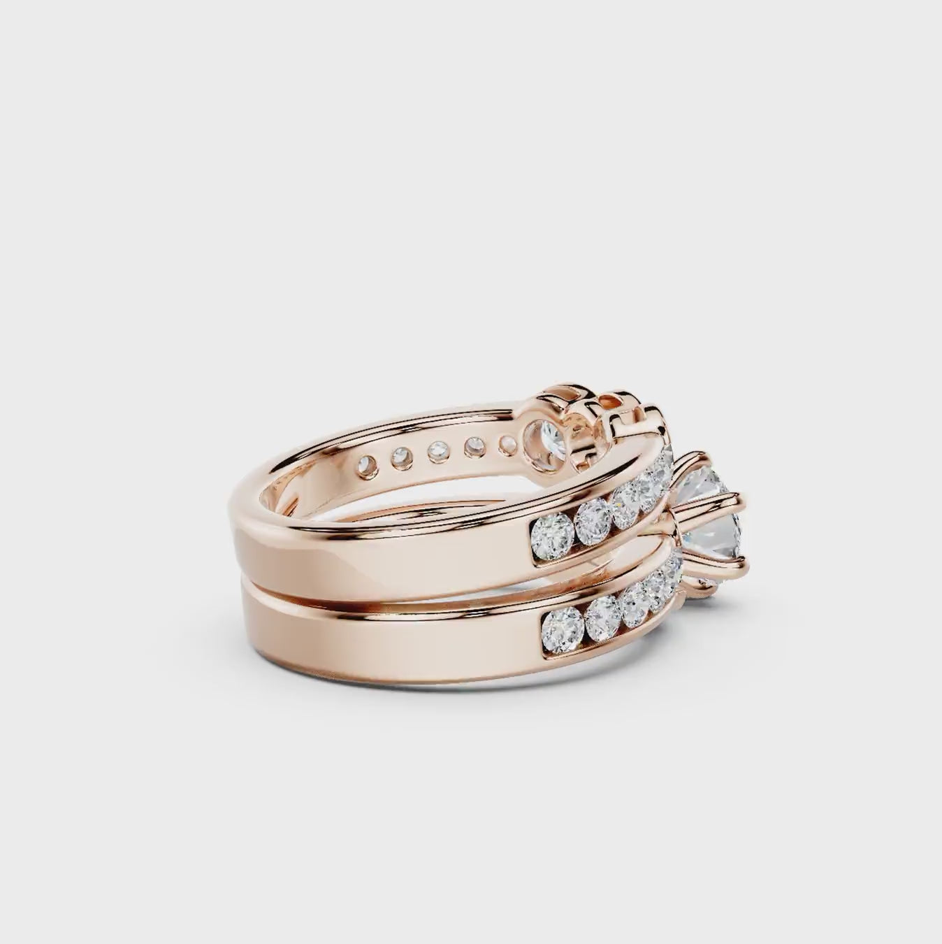 2.45-7.95 CT Round Cut Diamonds - Bridal Set