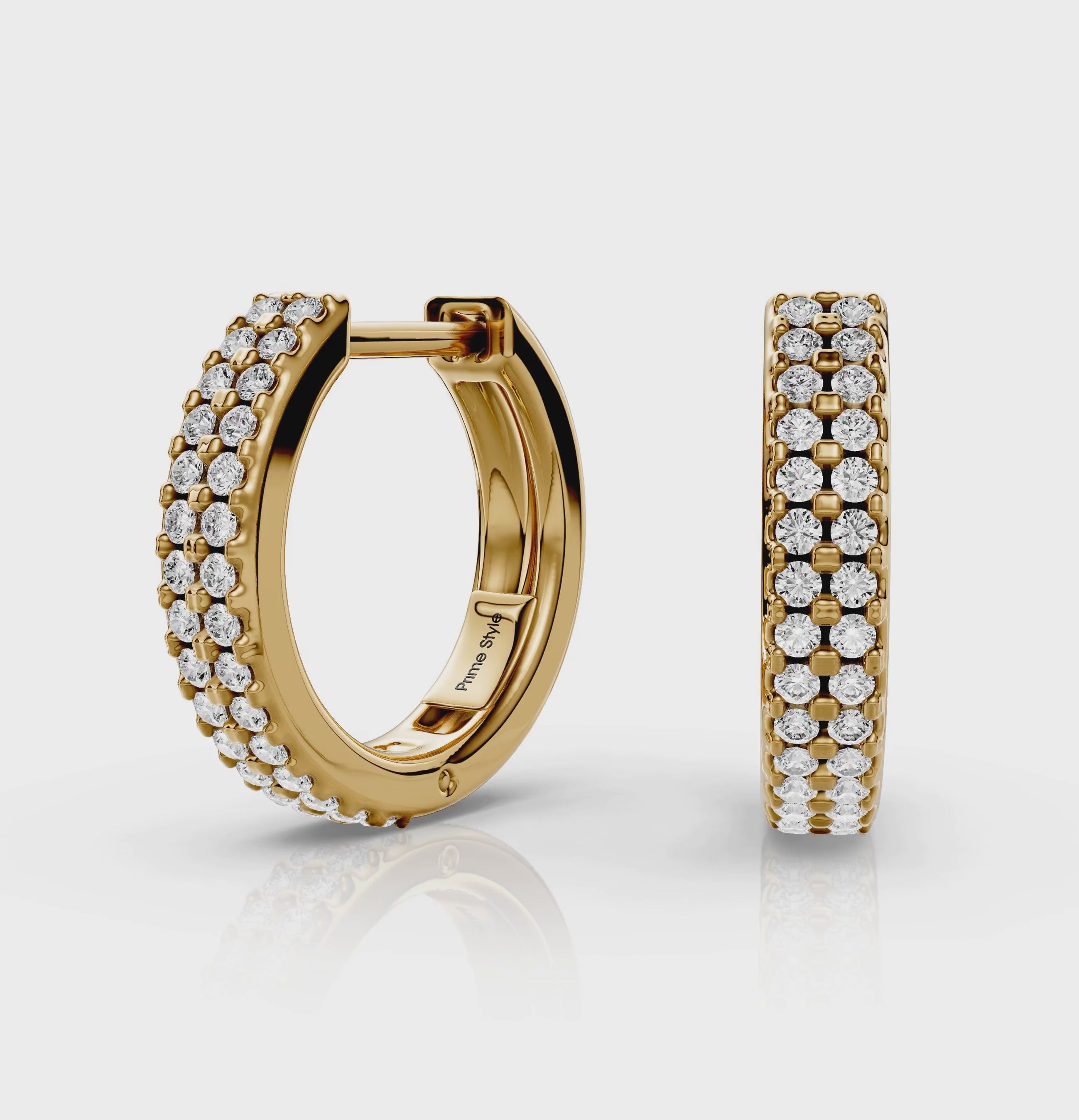 0.20 CT Round Cut Natural Diamonds - Hoop And Drop And Earrings