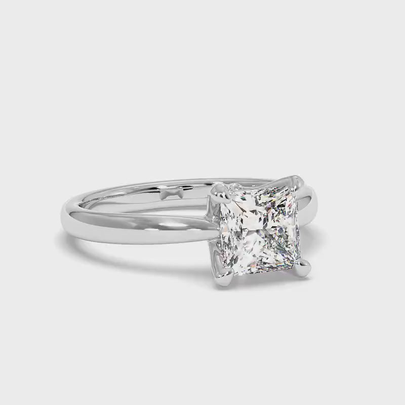 0.50-3.00 CT Princess Cut Lab Grown Diamonds - Solitaire Ring