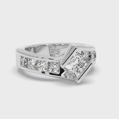 2.30-4.80 CT Princess Cut Lab Grown Diamonds - Engagement Ring