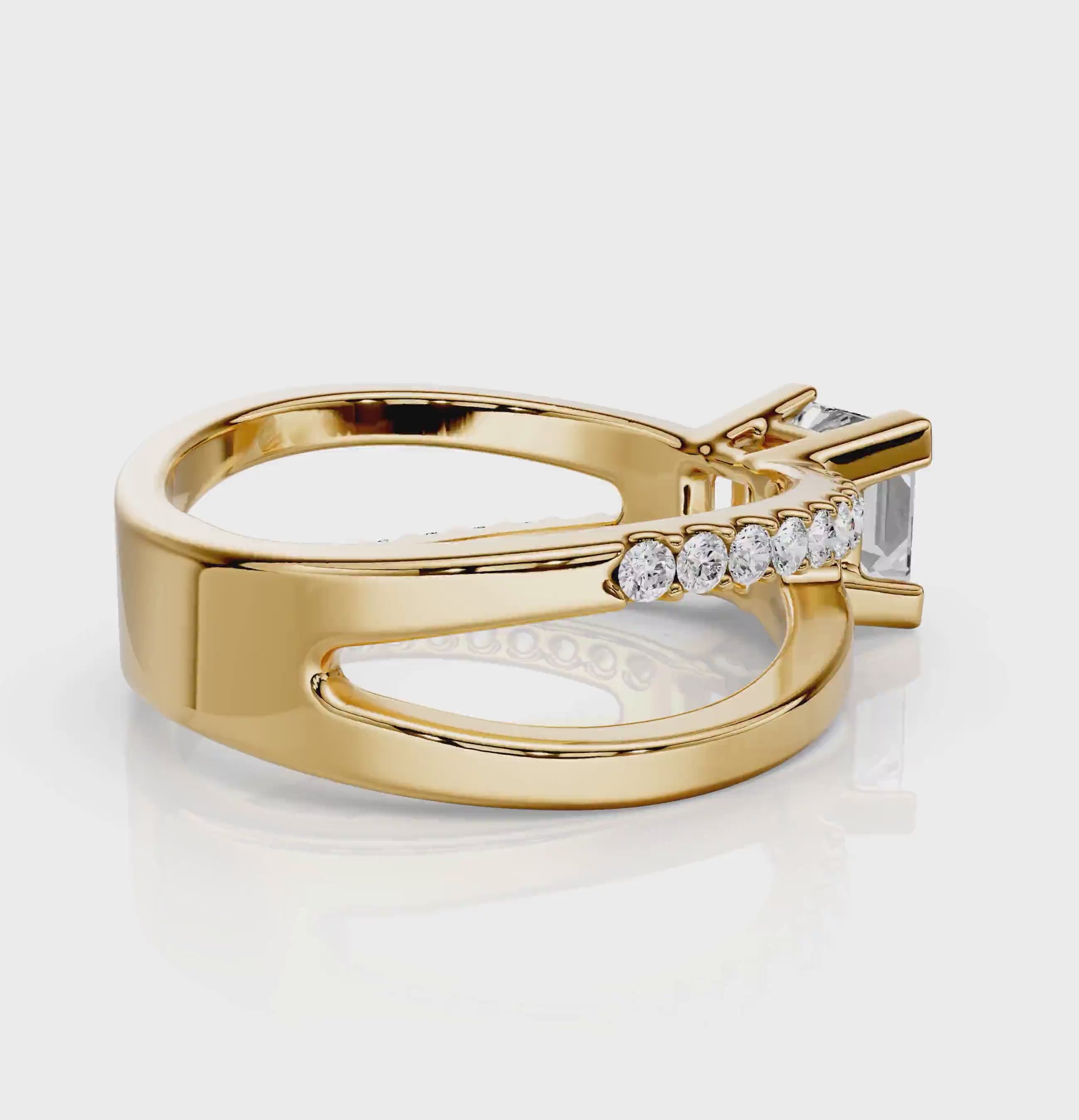 0.60-1.75 CT Princess &amp; Round Cut Natural Diamonds - Engagement Ring