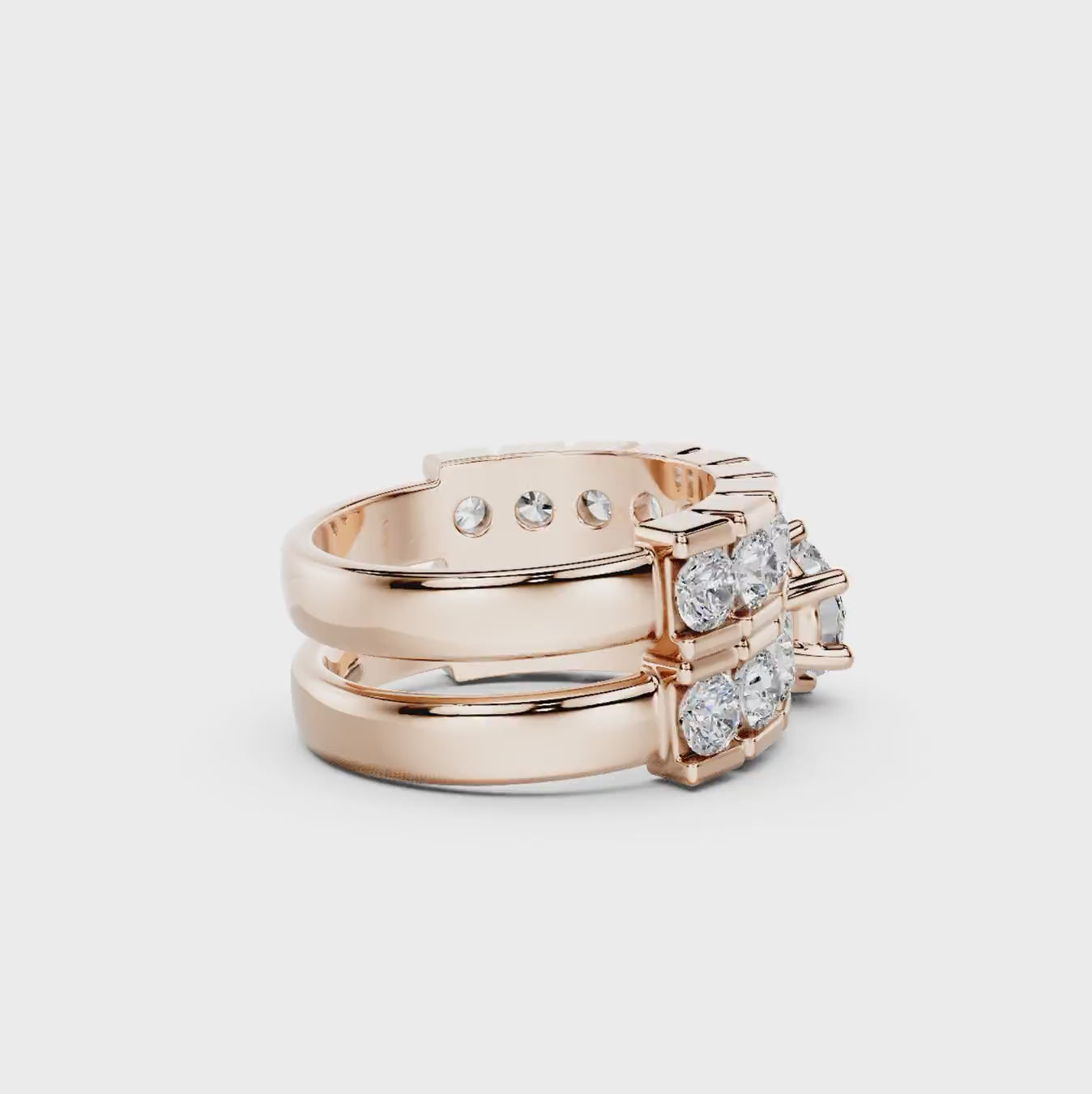 2.75-8.25 CT Round Cut Diamonds - Bridal Set