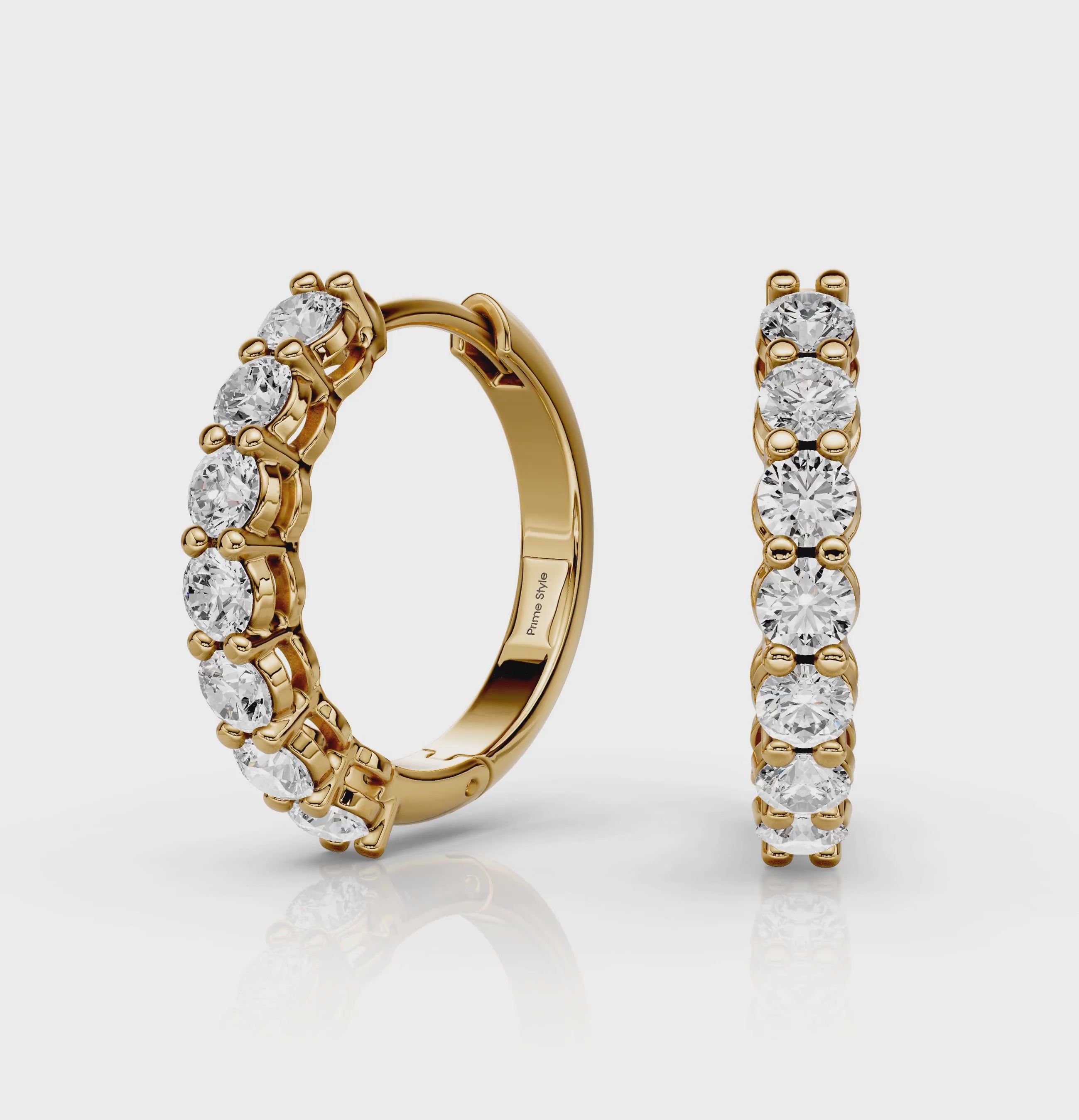 1.20 CT Round Cut Natural Diamonds - Hoop And Drop And Earrings