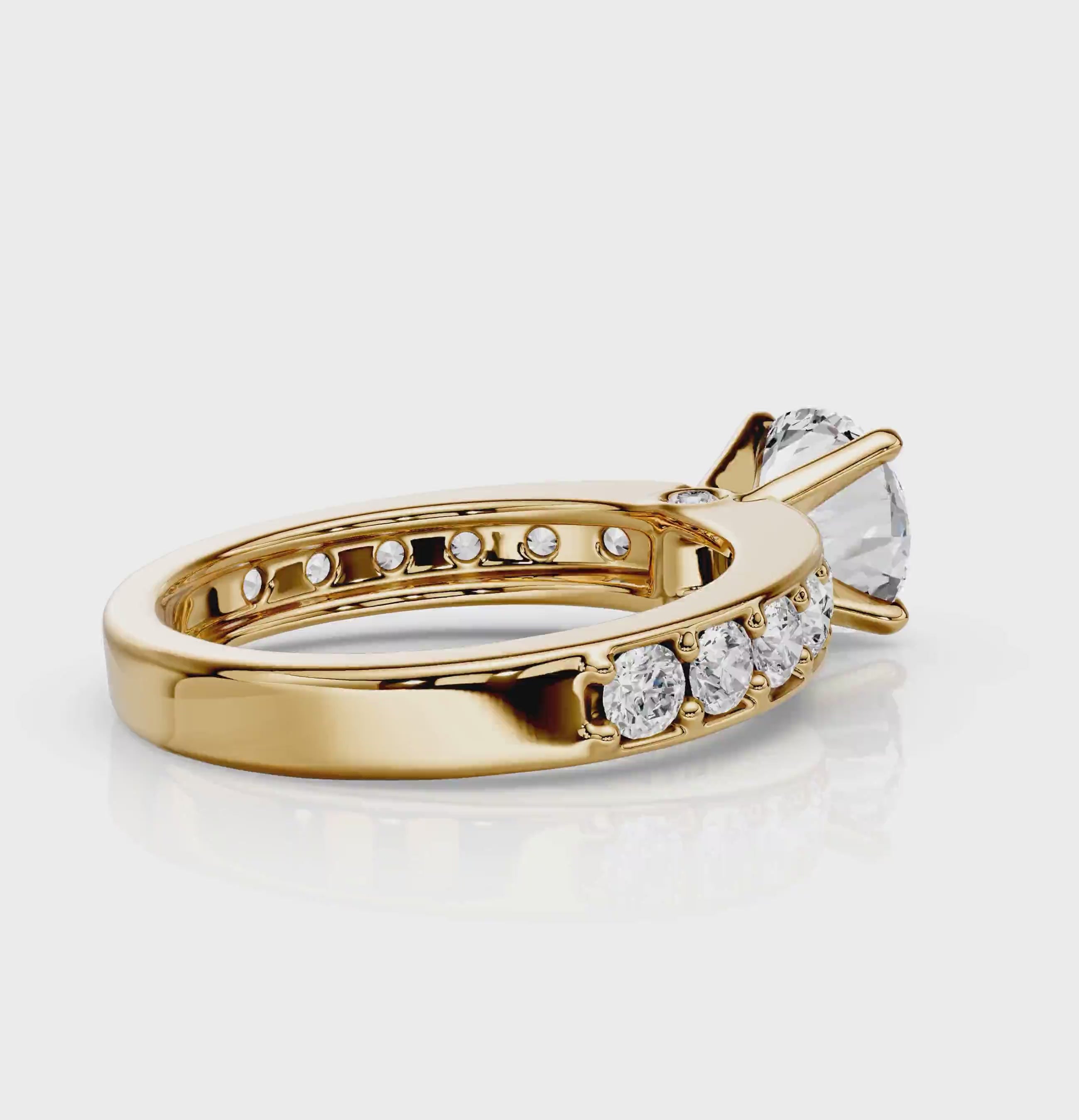 1.15-2.30 CT Princess &amp; Round Cut Natural Diamonds - Engagement Ring