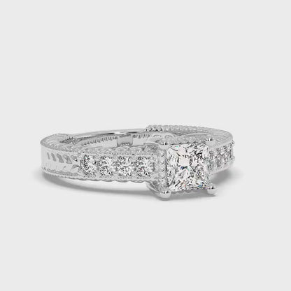 0.80-3.30 CT Round &amp; Princess Cut Lab Grown Diamonds - Engagement Ring