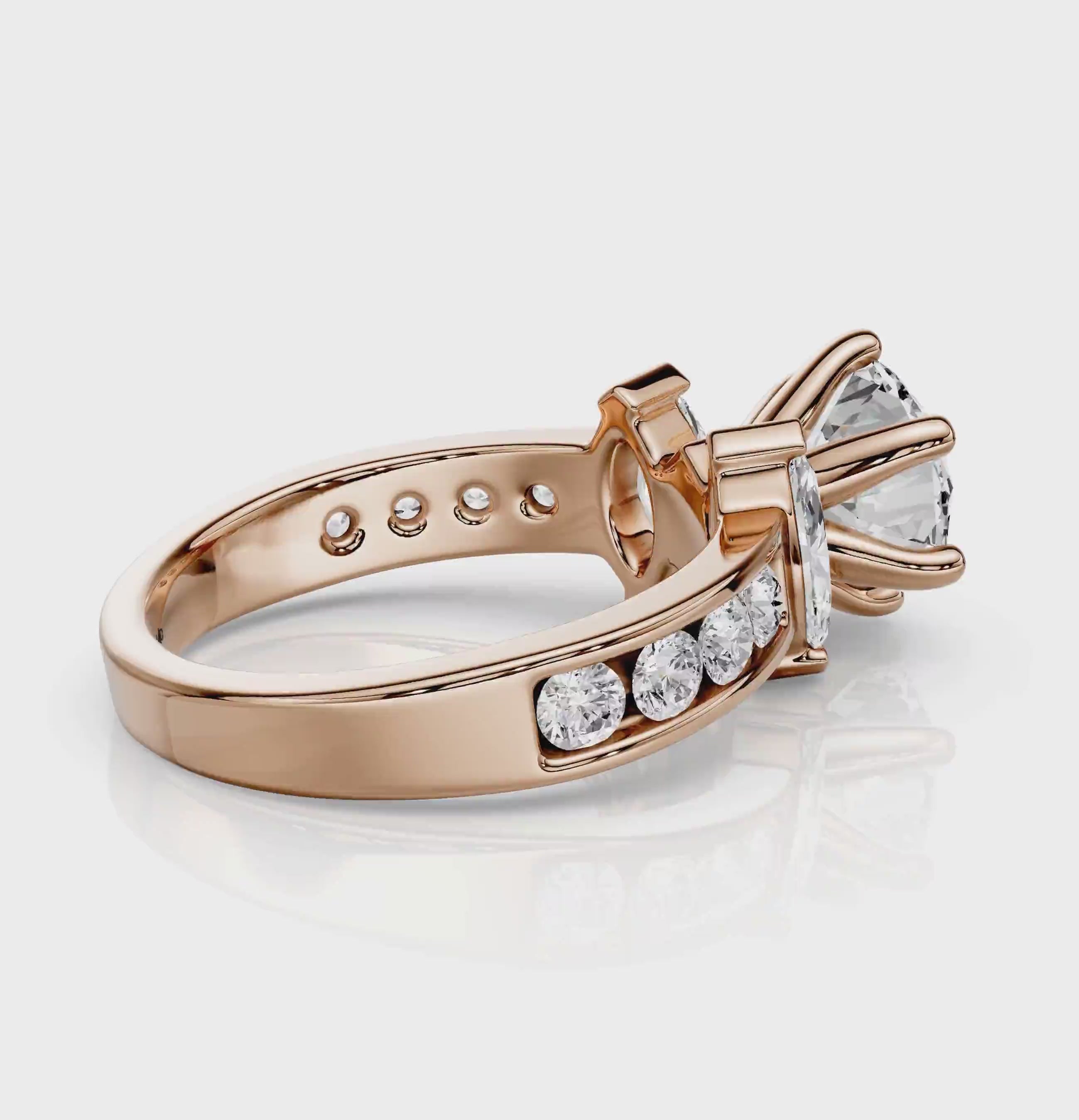 1.20-2.35 CT Marquise &amp; Round Cut Natural Diamonds - Engagement Ring