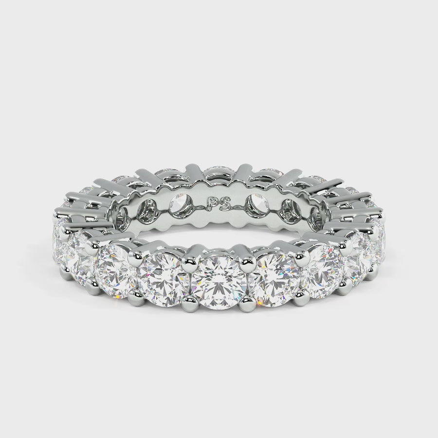 Captivating 4.00 CT Round cut Diamond Eternity Ring in 14KT White Gold