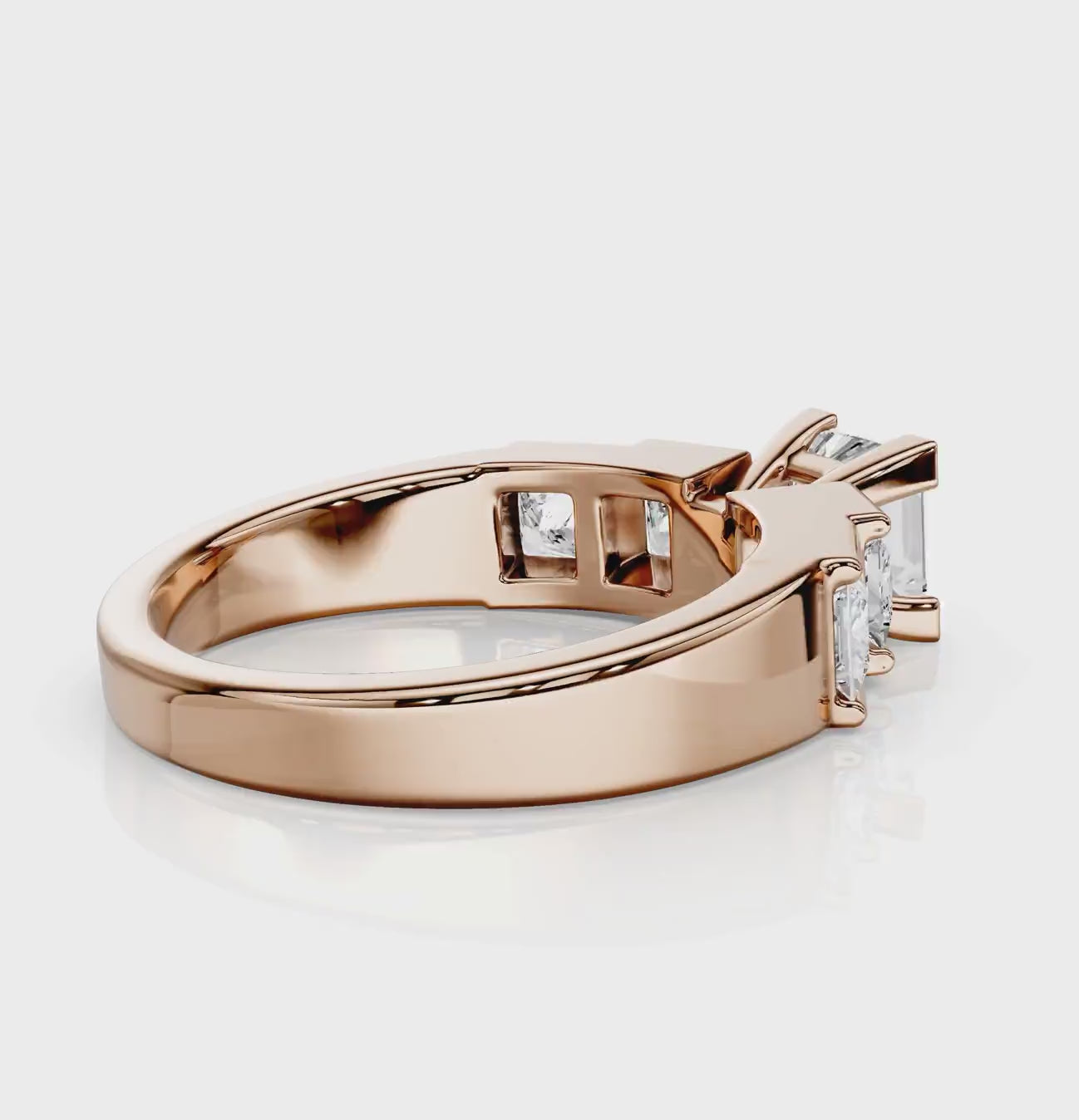 1.15-2.30 CT Princess Cut Natural Diamonds - Engagement Ring