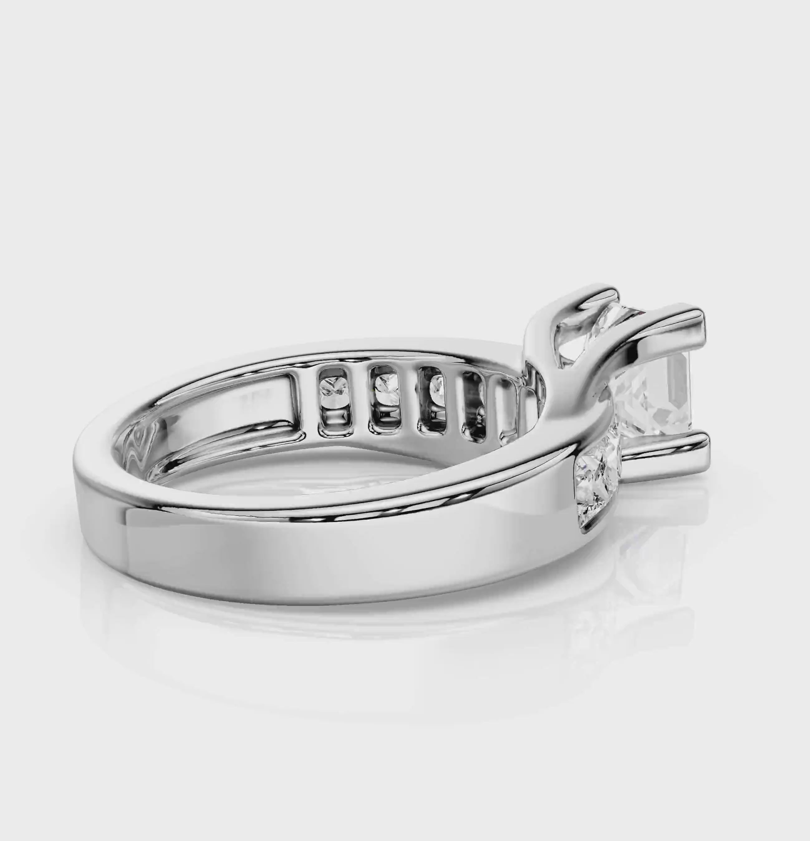 1.10-6.60 CT Princess Cut Diamonds - Engagement Ring