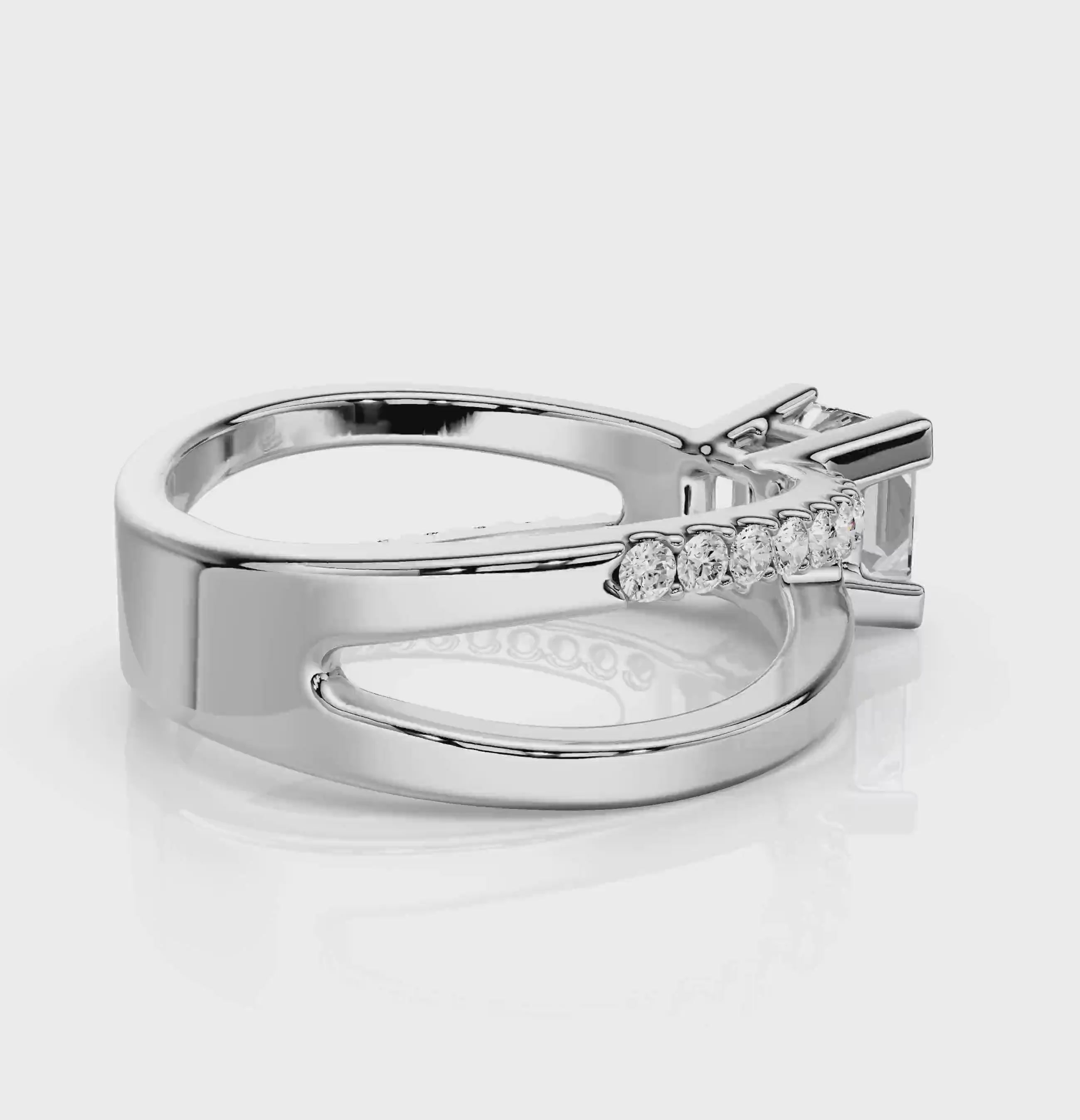 0.60-1.75 CT Princess &amp; Round Cut Natural Diamonds - Engagement Ring