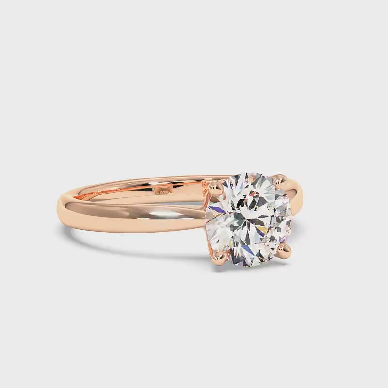 0.50-3.00 CT Round Cut Lab Grown Diamonds - Solitaire Ring